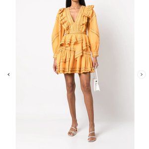 NWT Ulla Johnson Anais Ruffle Dress - Papaya - Sz 6